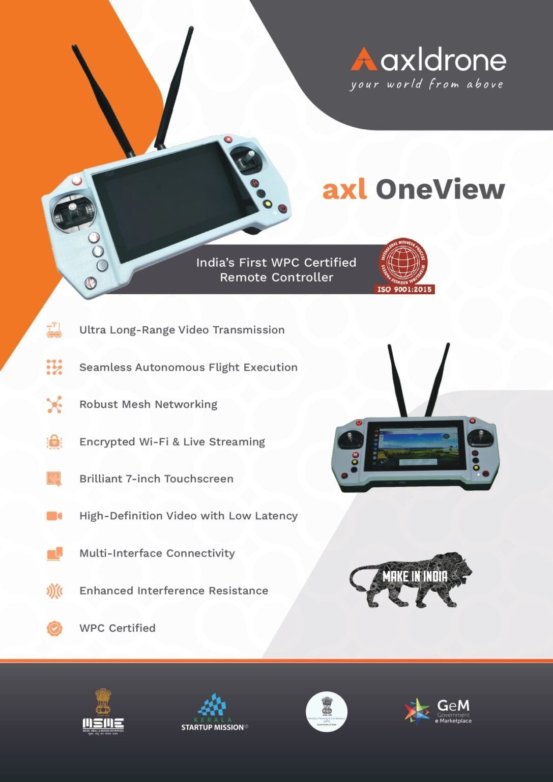 Axiliary Control Remote Axldrone Axl OneView Remote Controller | UAVGarage