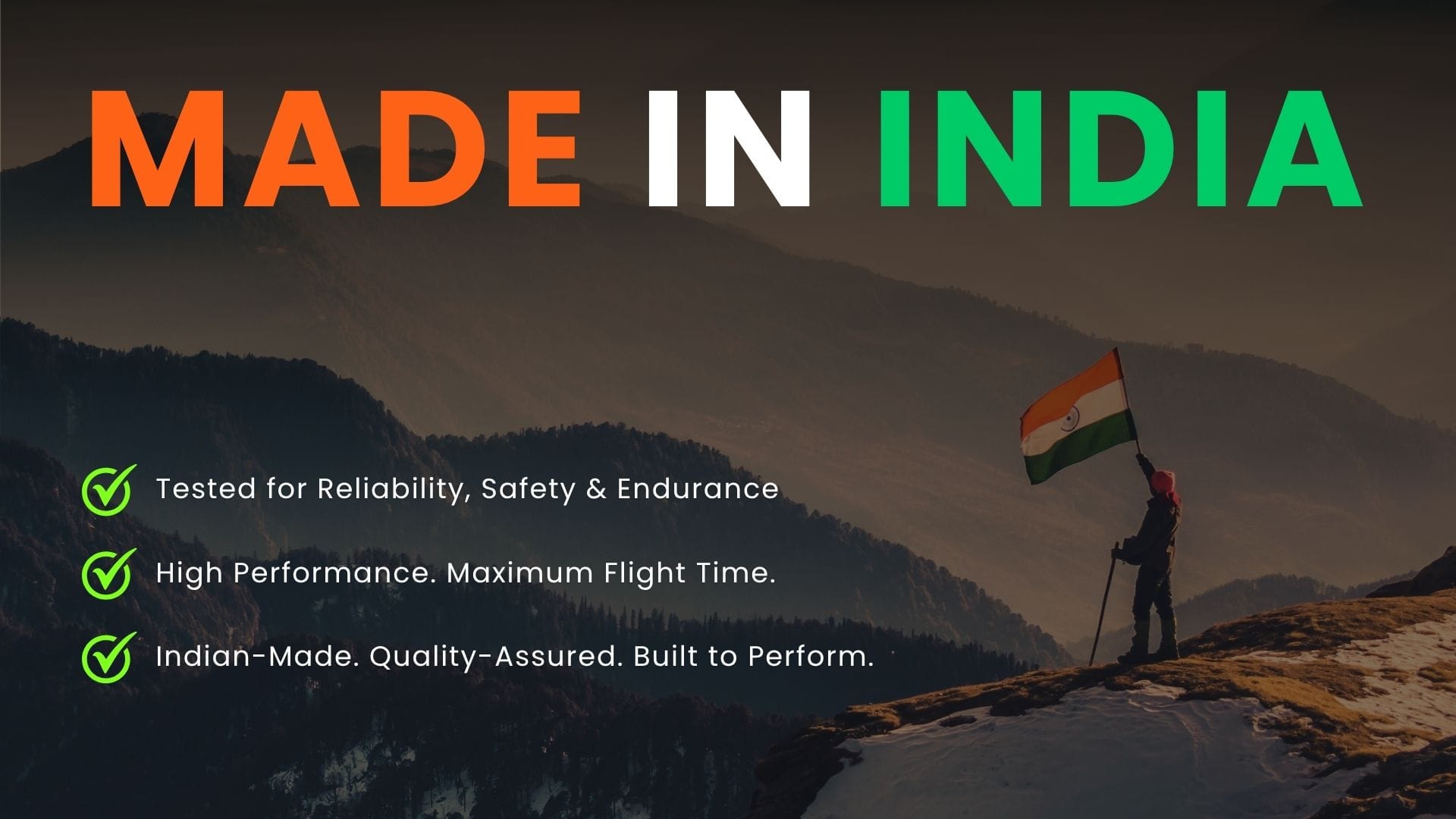 The image showcases Made in India banner introduced by UAVGarage