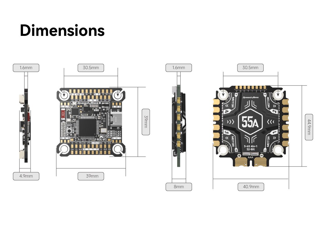 SpeedyBee F405 V5 OX32 55A ESC 17