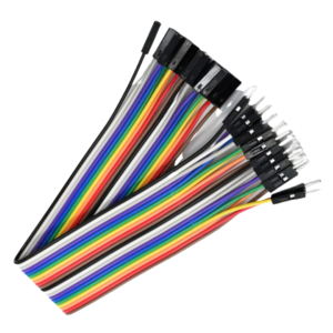picture showcasing image of These Male to female jumper wires are best for any electronic prototyping and testing project. They allow for easy and convenient interconnection between components without the need for soldering. These wires come in groups or cables with connectors or pins at each end and are commonly used for connecting FRC pins, Header pins, Berg pins, and other components. These male to female jumper wires are also useful for connecting components on a PCB project or a PC motherboard. Their easy plug-and-play design makes it possible to test different component configurations quickly without the need for permanent connections. Switch to our male to female jumper/Dupont wires and say goodbye to messy wires and complex setups. Applications: Raspberry Pi Arduino PCB projects Breadboard connections