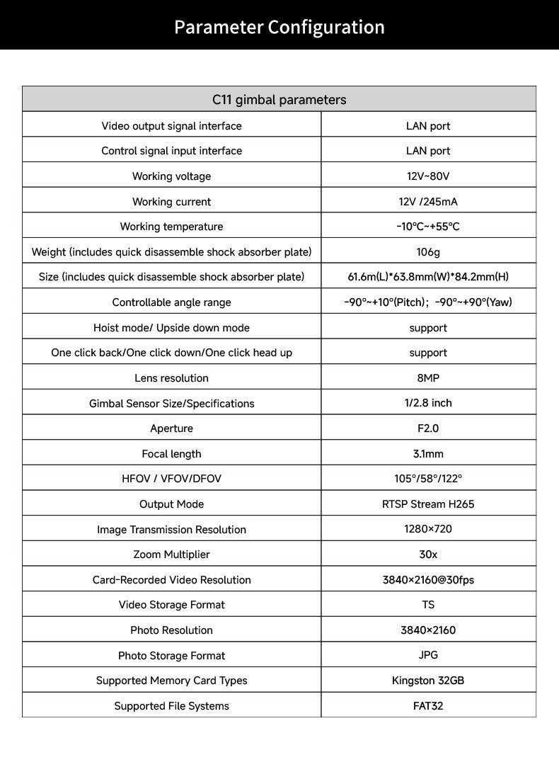 Skydroid C11 3-axis gimbal camera 14